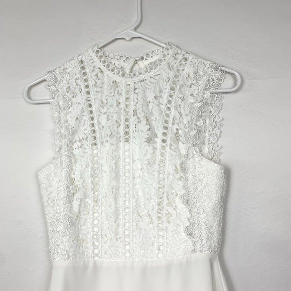 NWT HEARTLOOM Cammie Sleeveless Lace Mini Dress Eggshell White XS - Picture 4 of 10